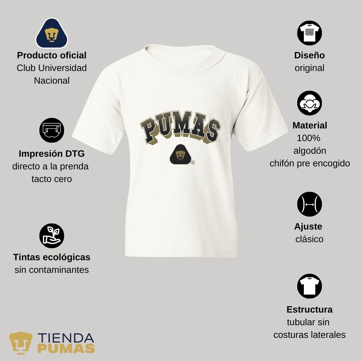 Playera Niños Pumas UNAM Pumas 3D