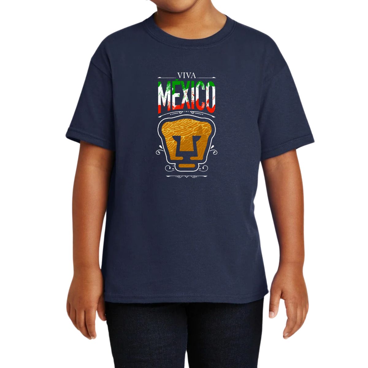 Playera Niños Pumas UNAM Viva México Escudo