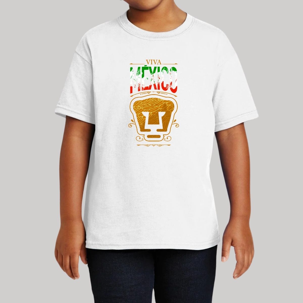 Playera Niños Pumas UNAM Viva México Escudo