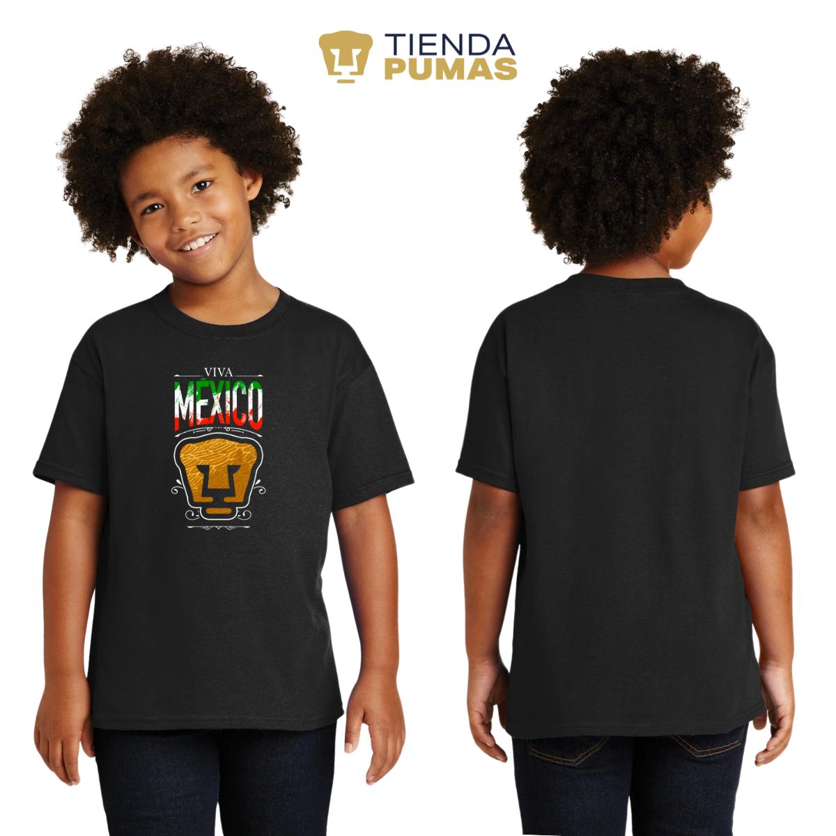 Playera Niños Pumas UNAM Viva México Escudo