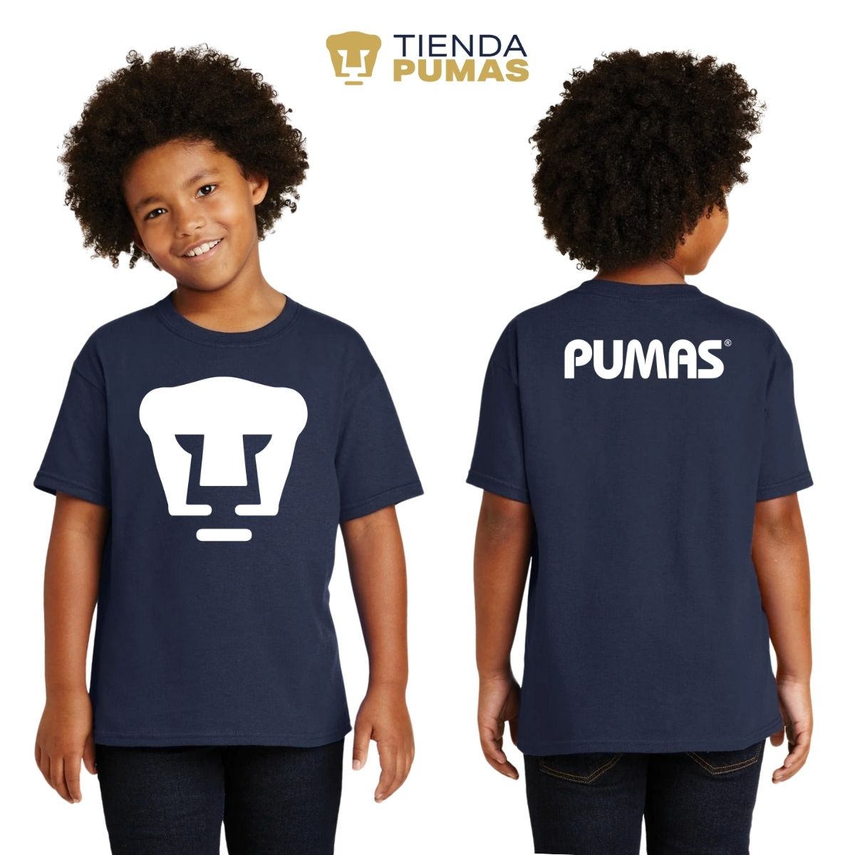 Playera Niños Pumas UNAM Logo blanco