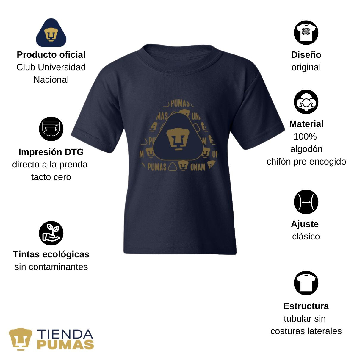 Playera Niños Pumas UNAM Triangular porras