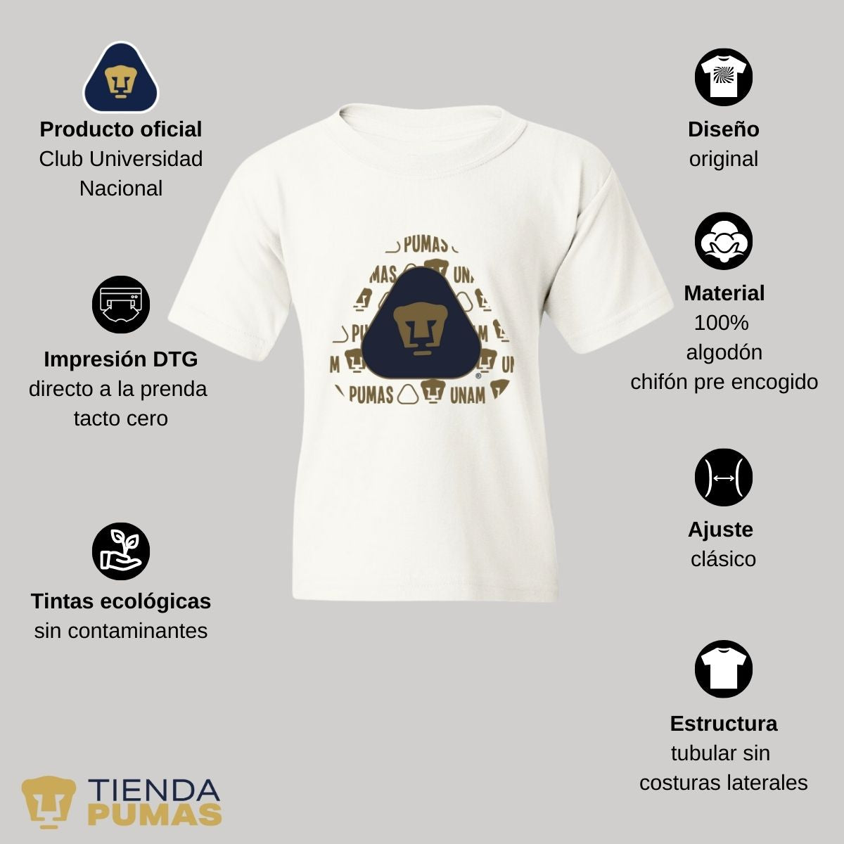 Playera Niños Pumas UNAM Triangular porras