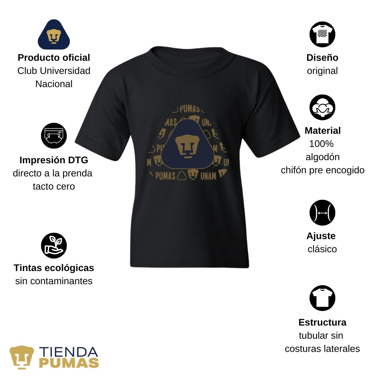 Playera Niños Pumas UNAM Triangular porras