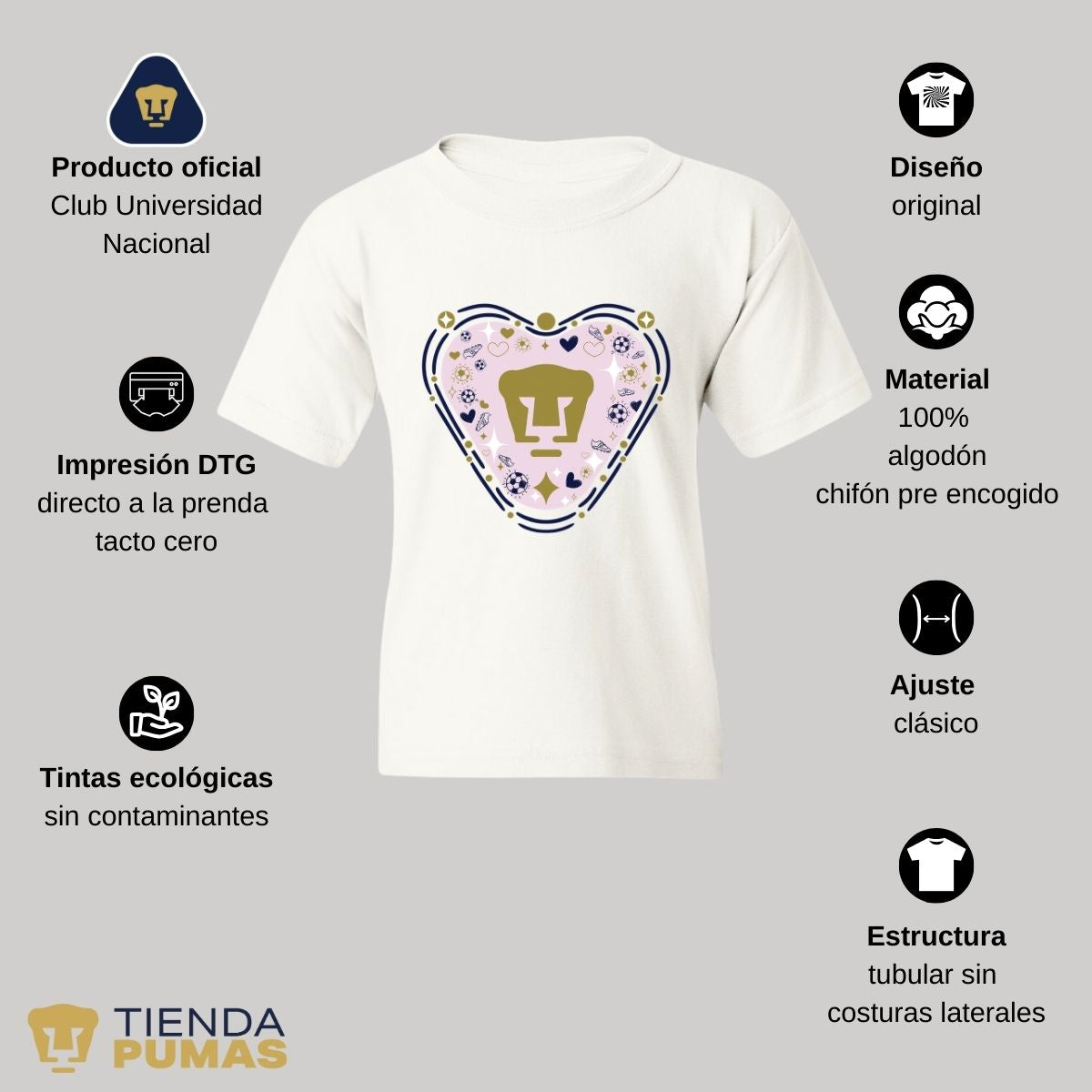 Playera Niños Pumas UNAM Mi pasión