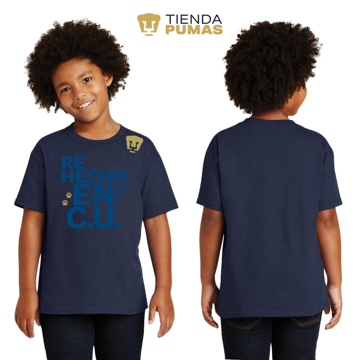 Playera Niños Pumas UNAM Re Hecho en C.U. DTG-Vinil