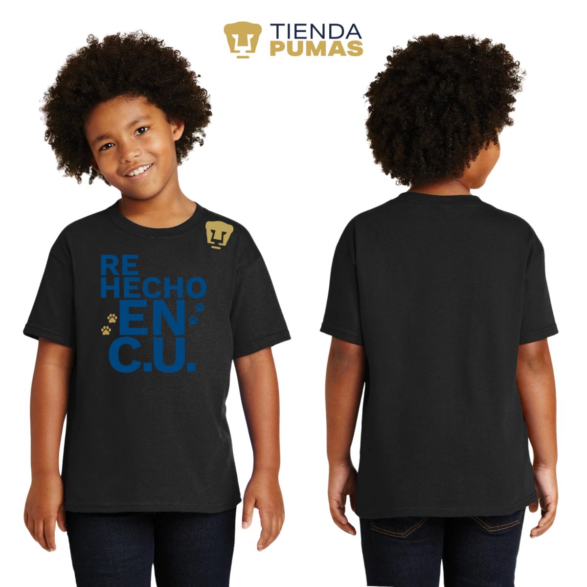 Playera Niños Pumas UNAM Re Hecho en C.U. DTG-Vinil