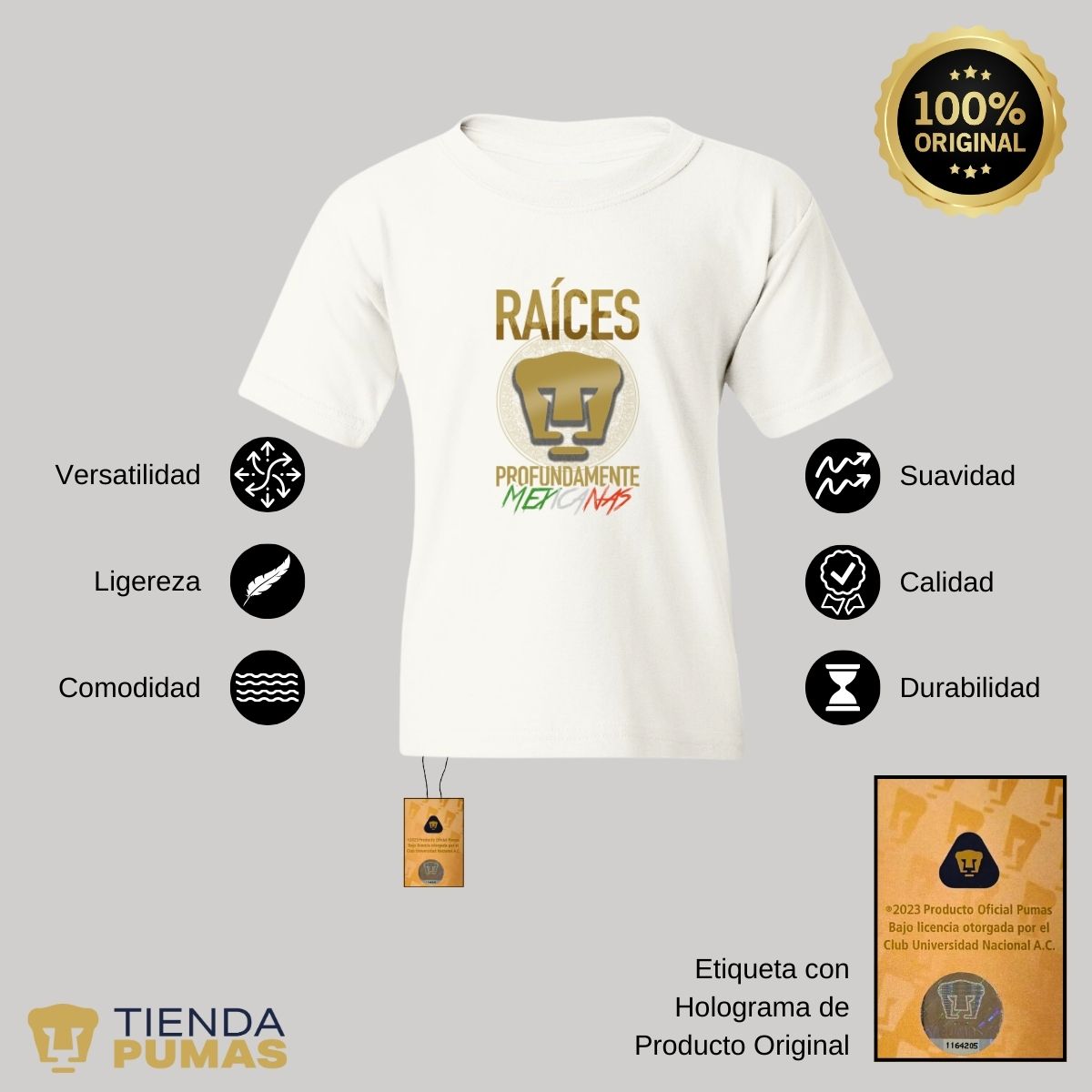 Playera Niños Pumas UNAM Raíces