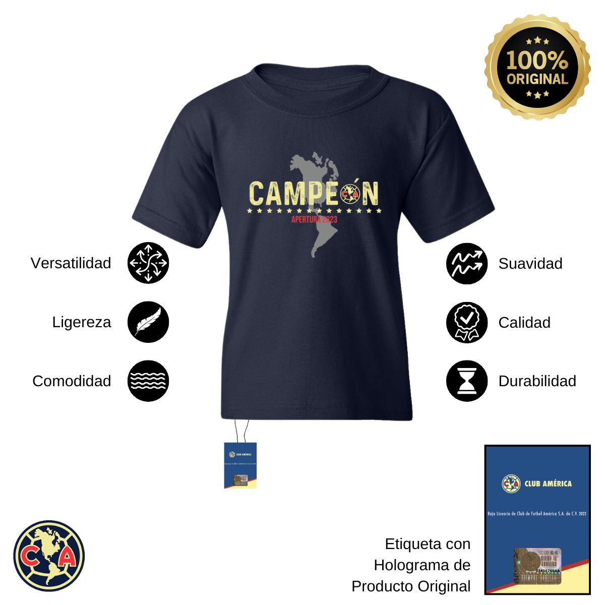 Playera Niños América Campeón AP 2023