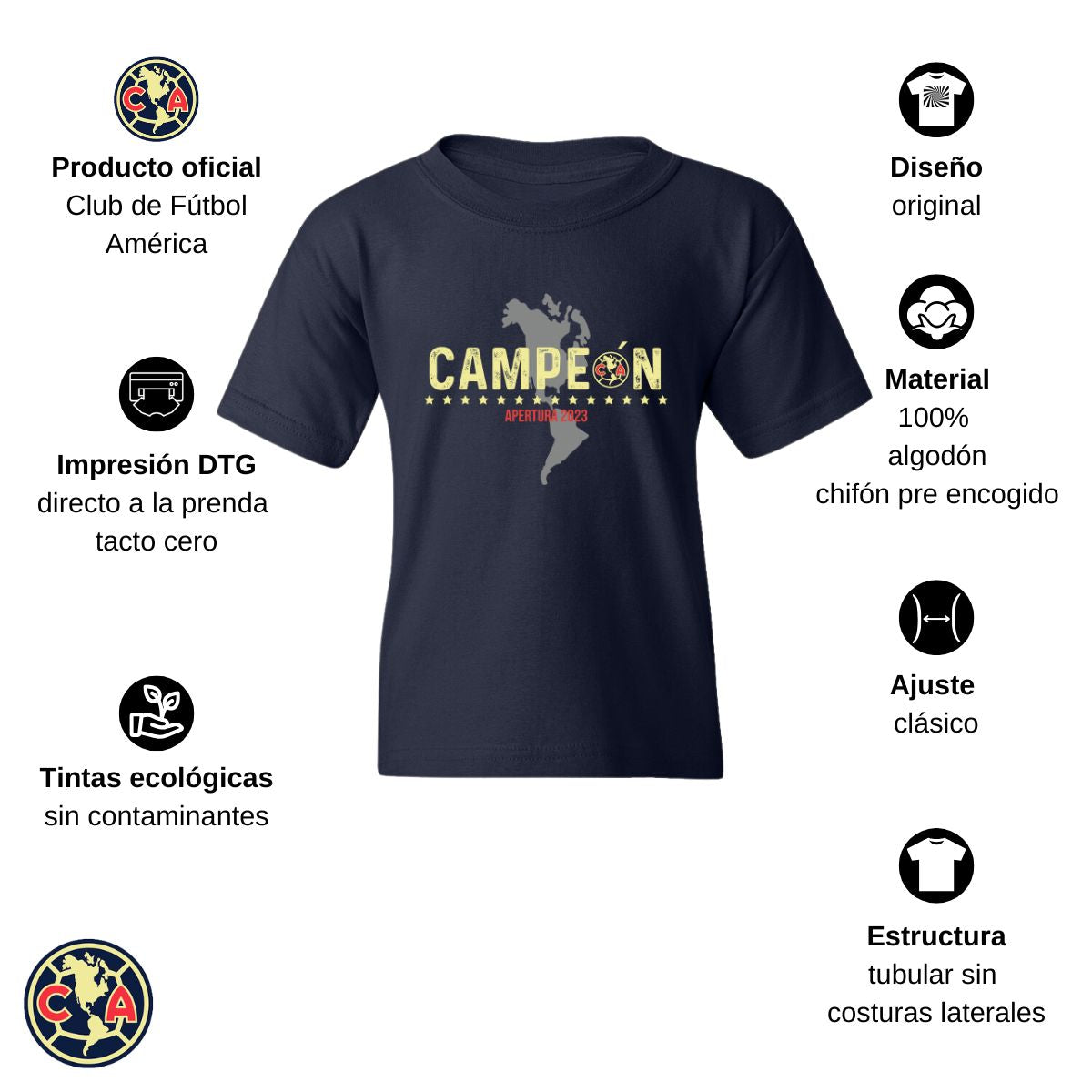 Playera Niños América Campeón AP 2023