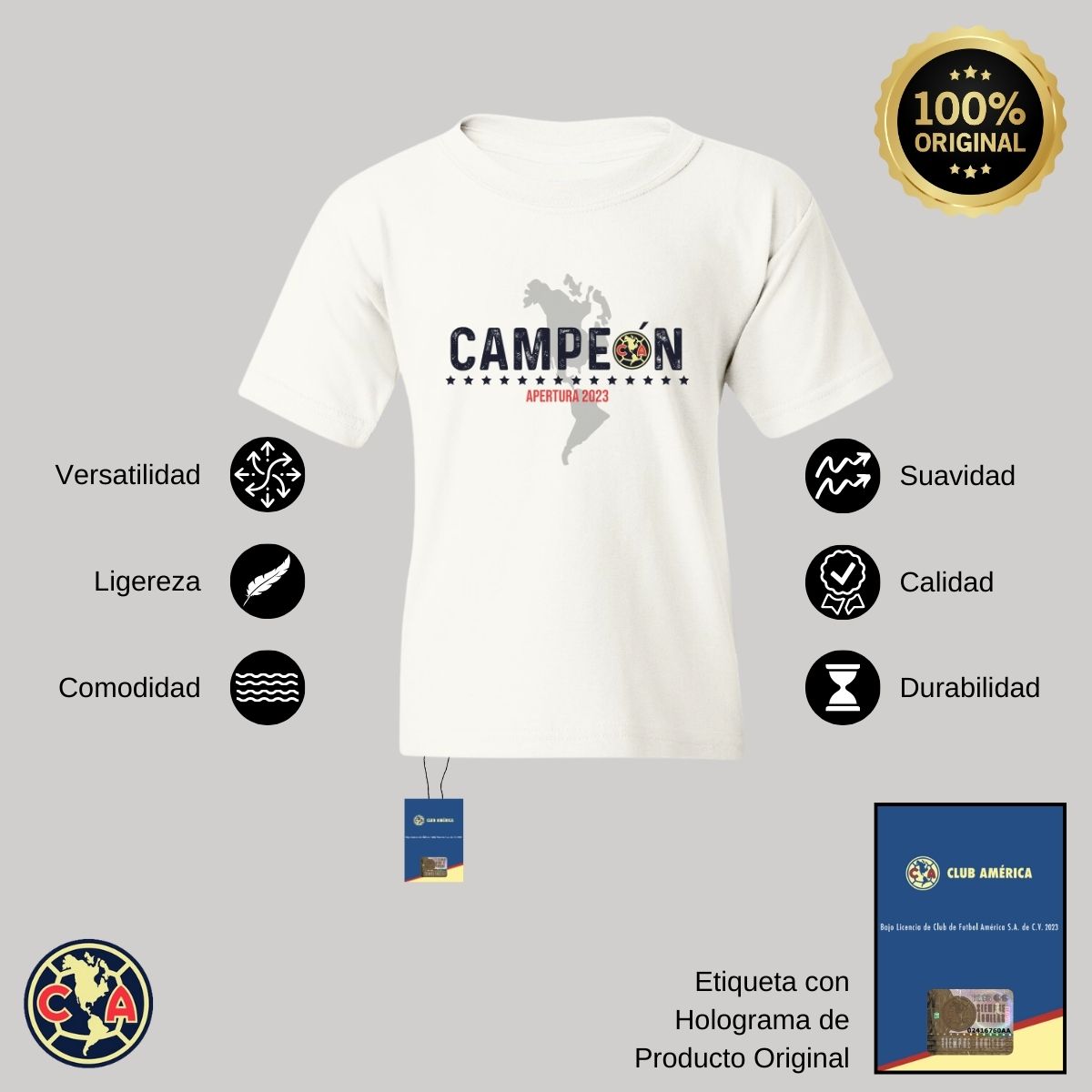 Playera Niños América Campeón AP 2023