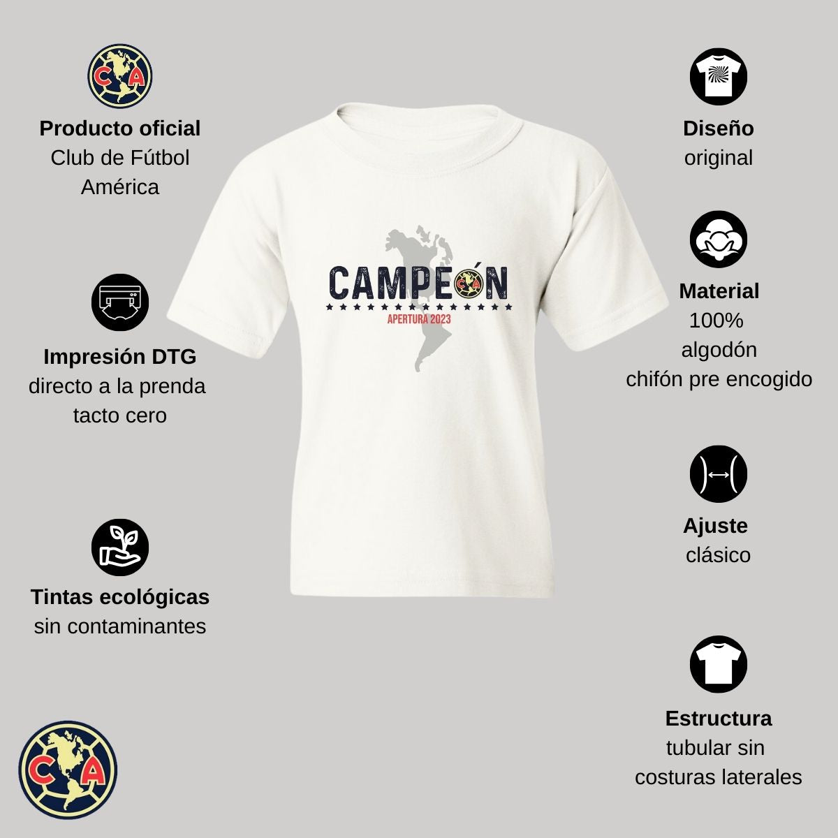 Playera Niños América Campeón AP 2023