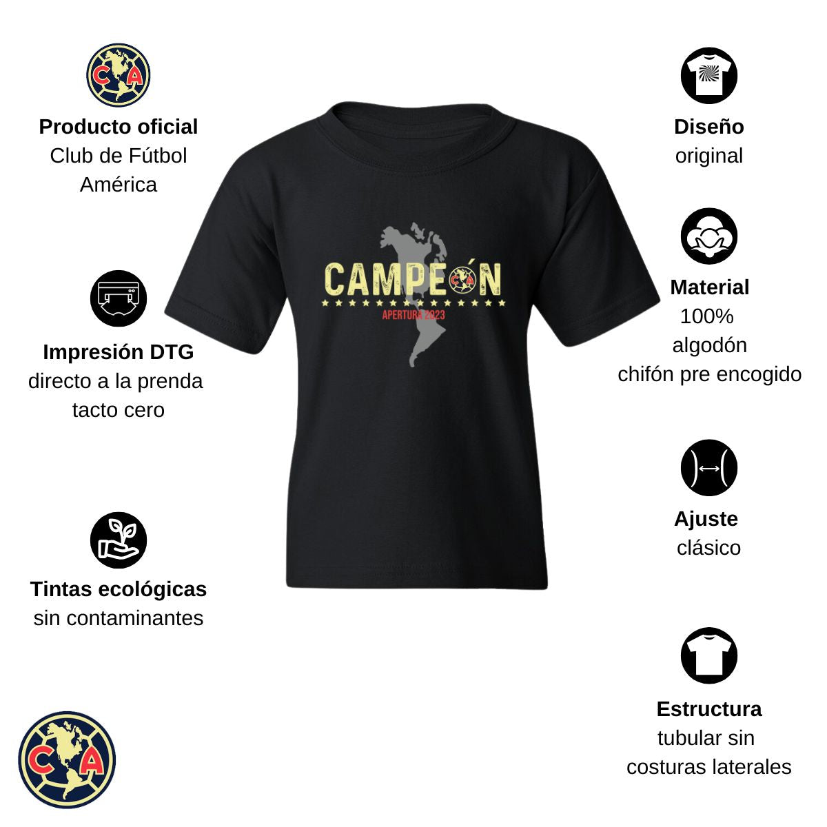 Playera Niños América Campeón AP 2023