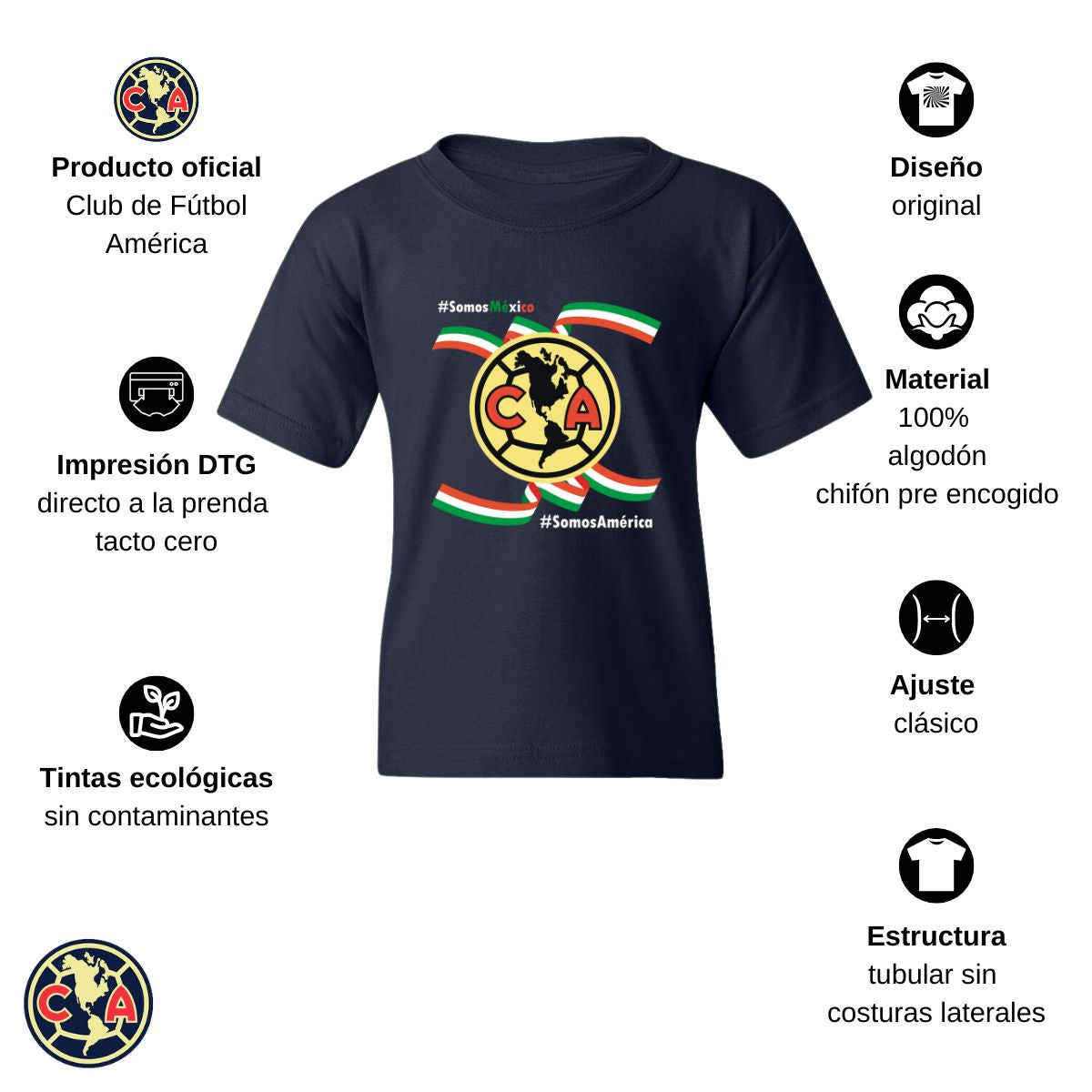 Playera Niños América Independencia México