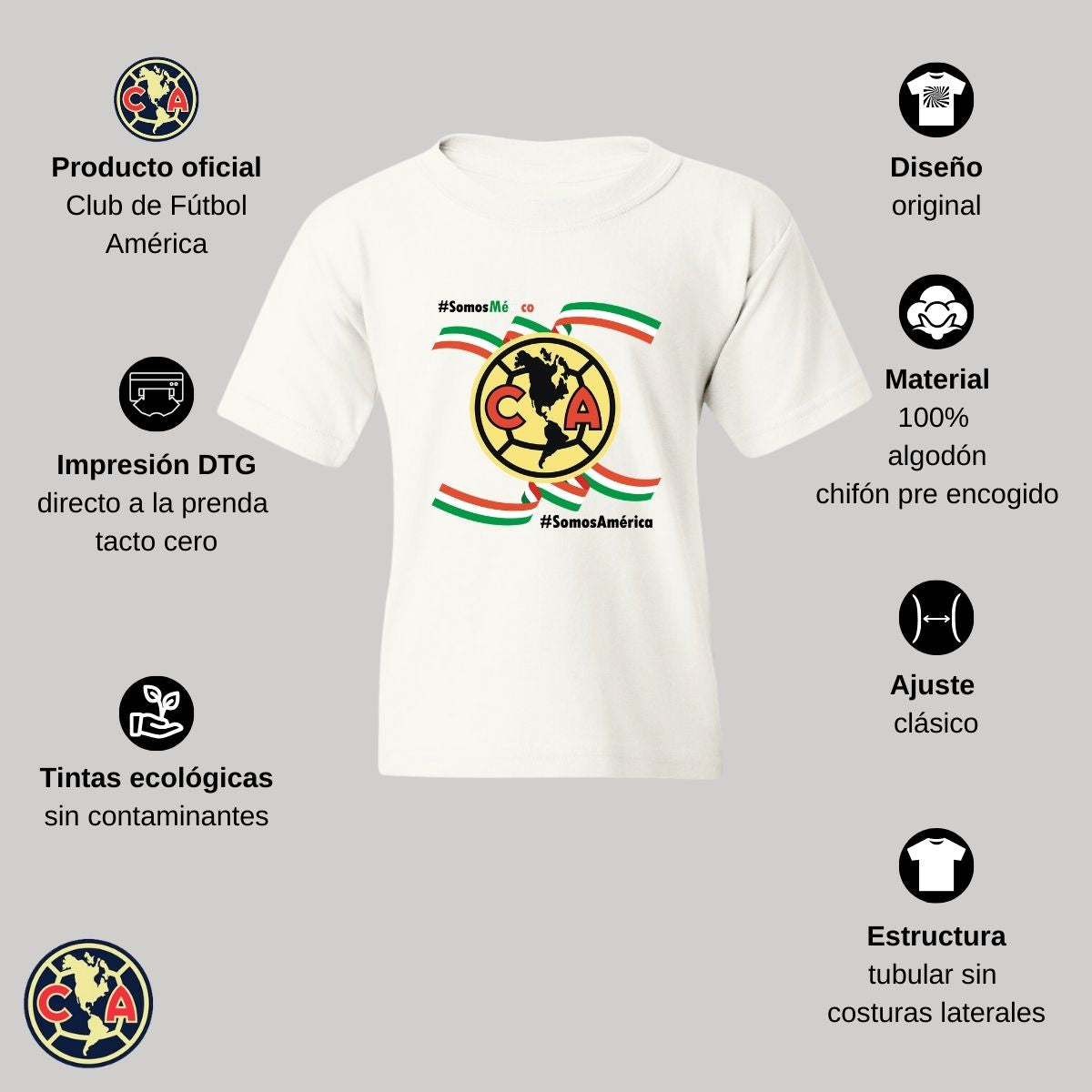 Playera Niños América Independencia México