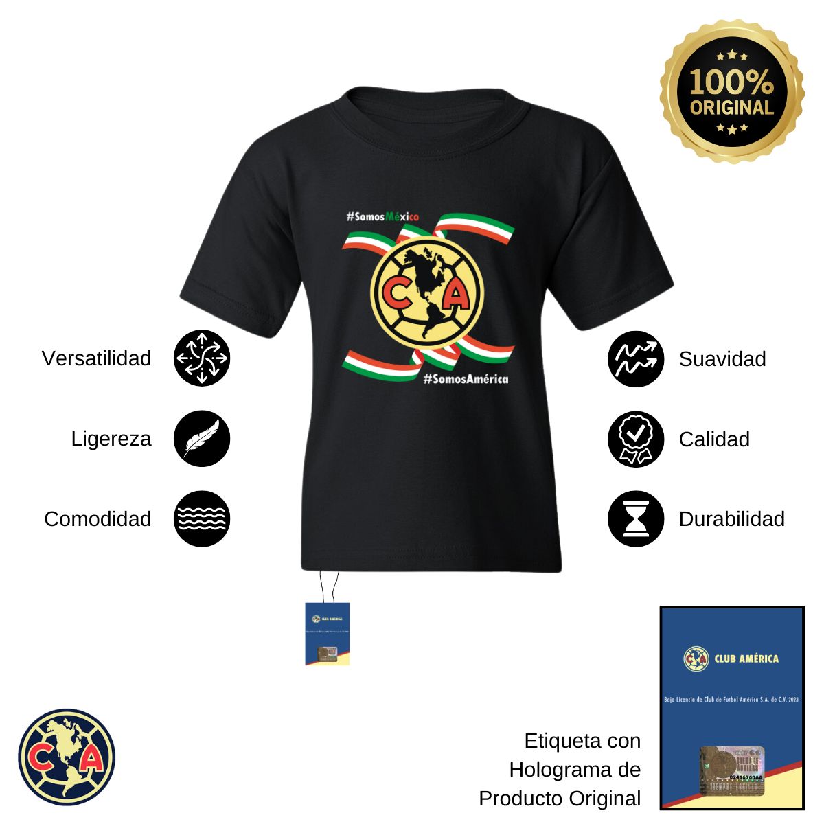 Playera Niños América Independencia México