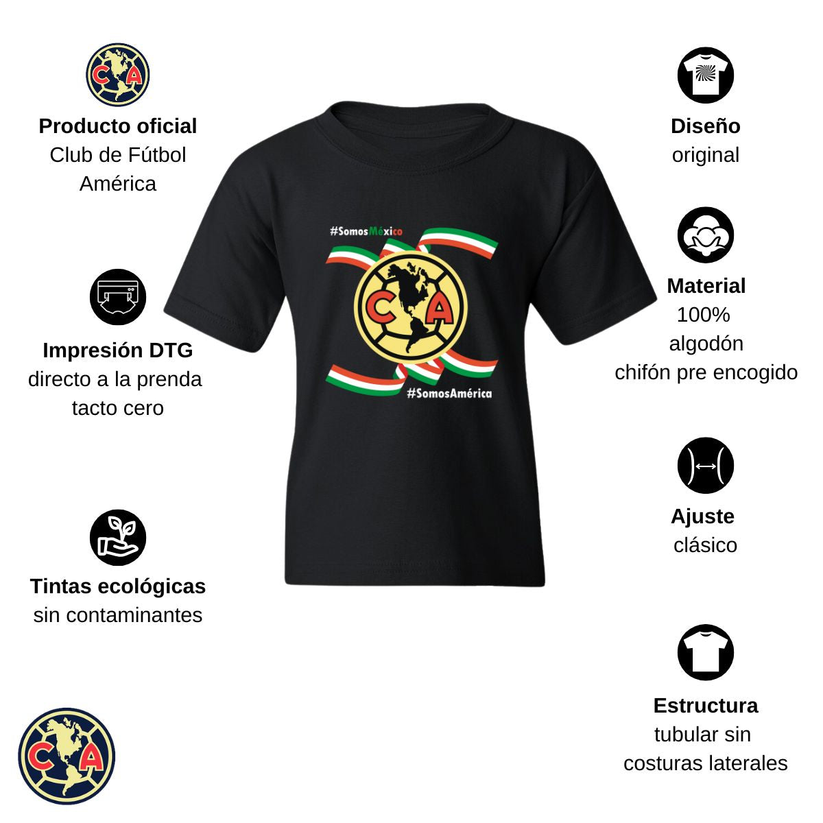 Playera Niños América Independencia México