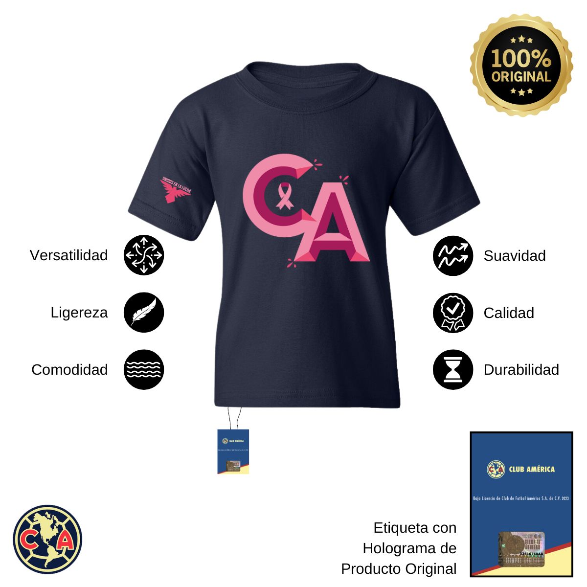 Playera Niños América Mes Rosa