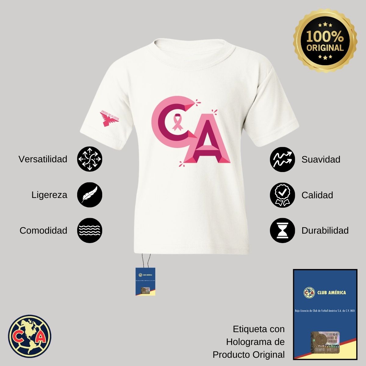 Playera Niños América Mes Rosa