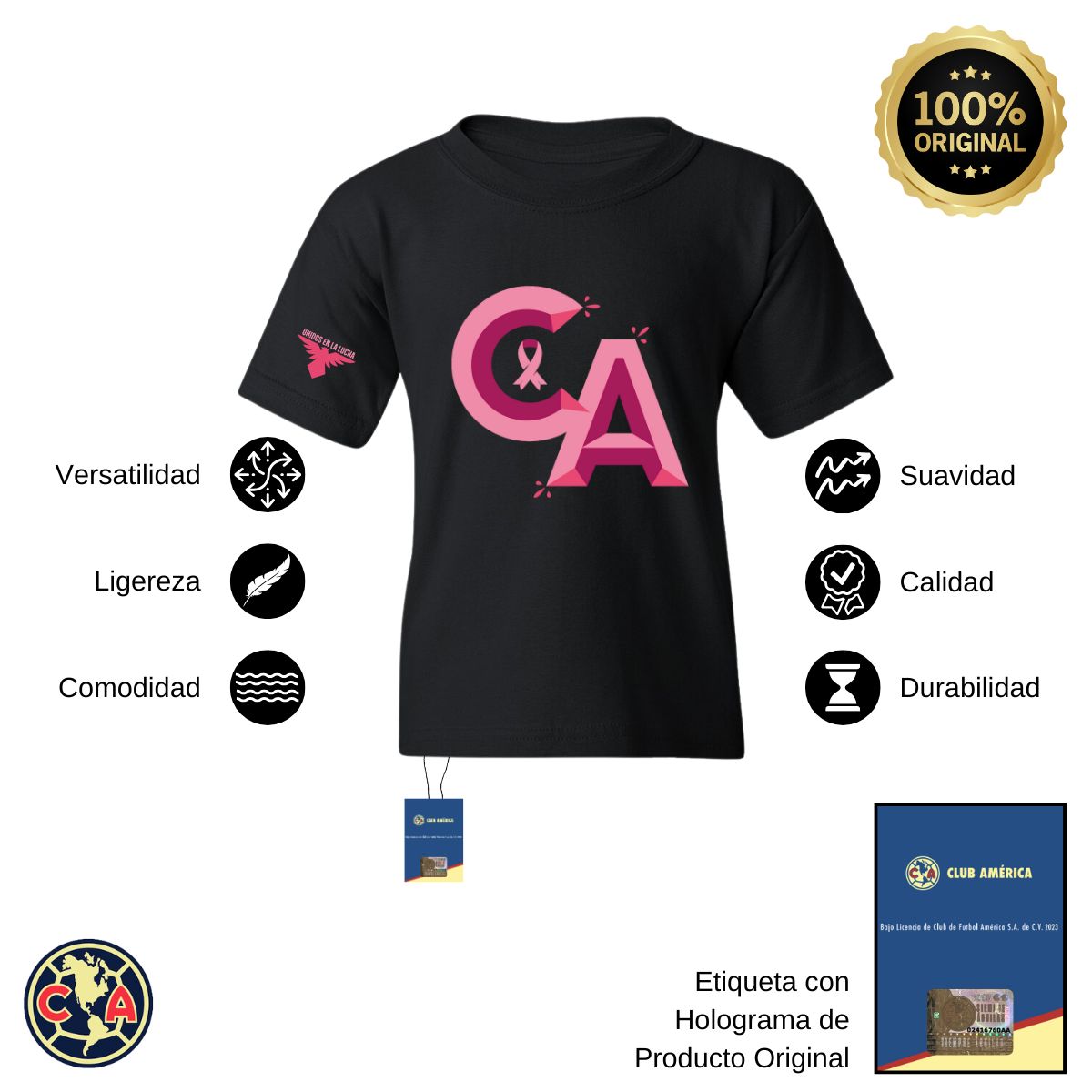 Playera Niños América Mes Rosa