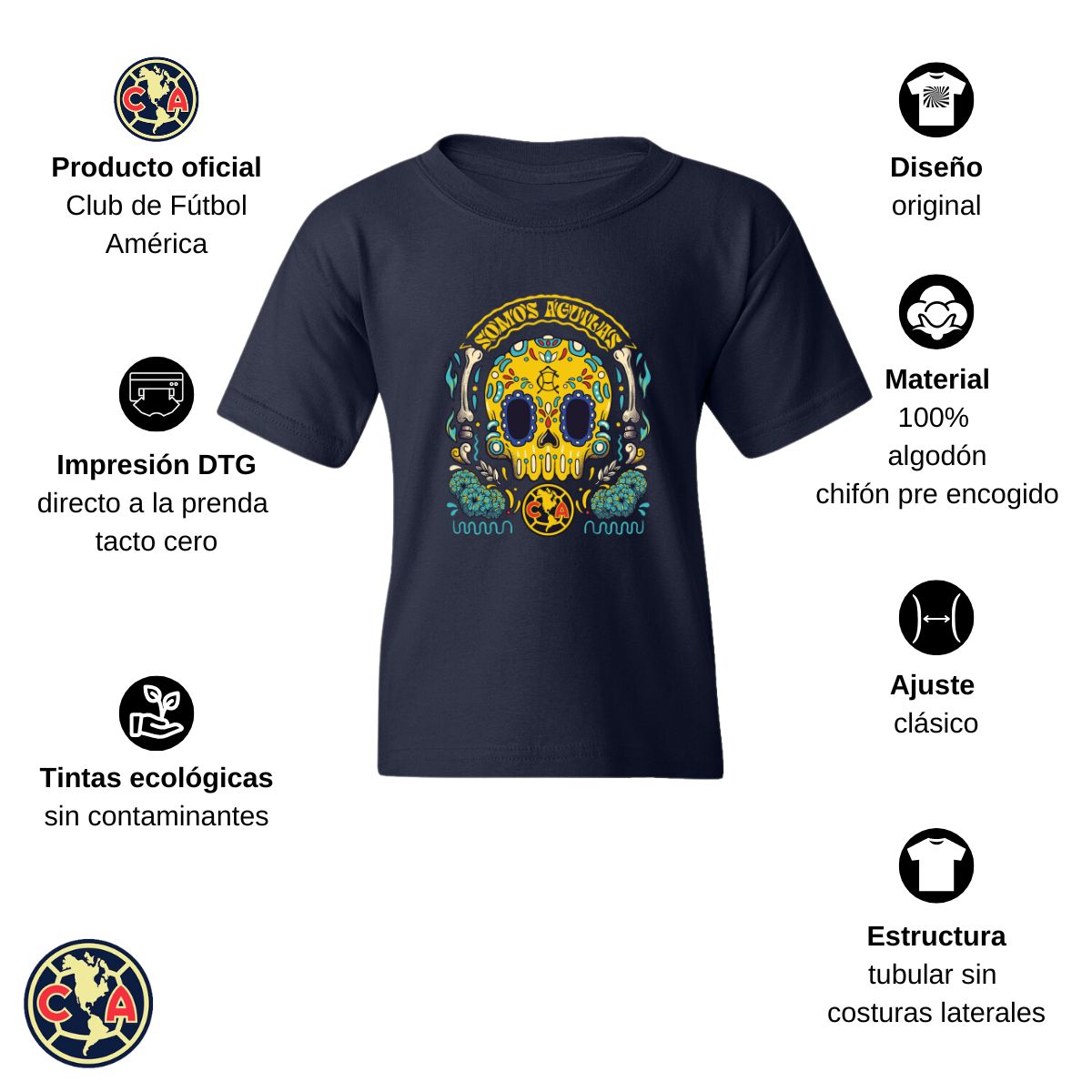 Playera Niños América Día de Muertos