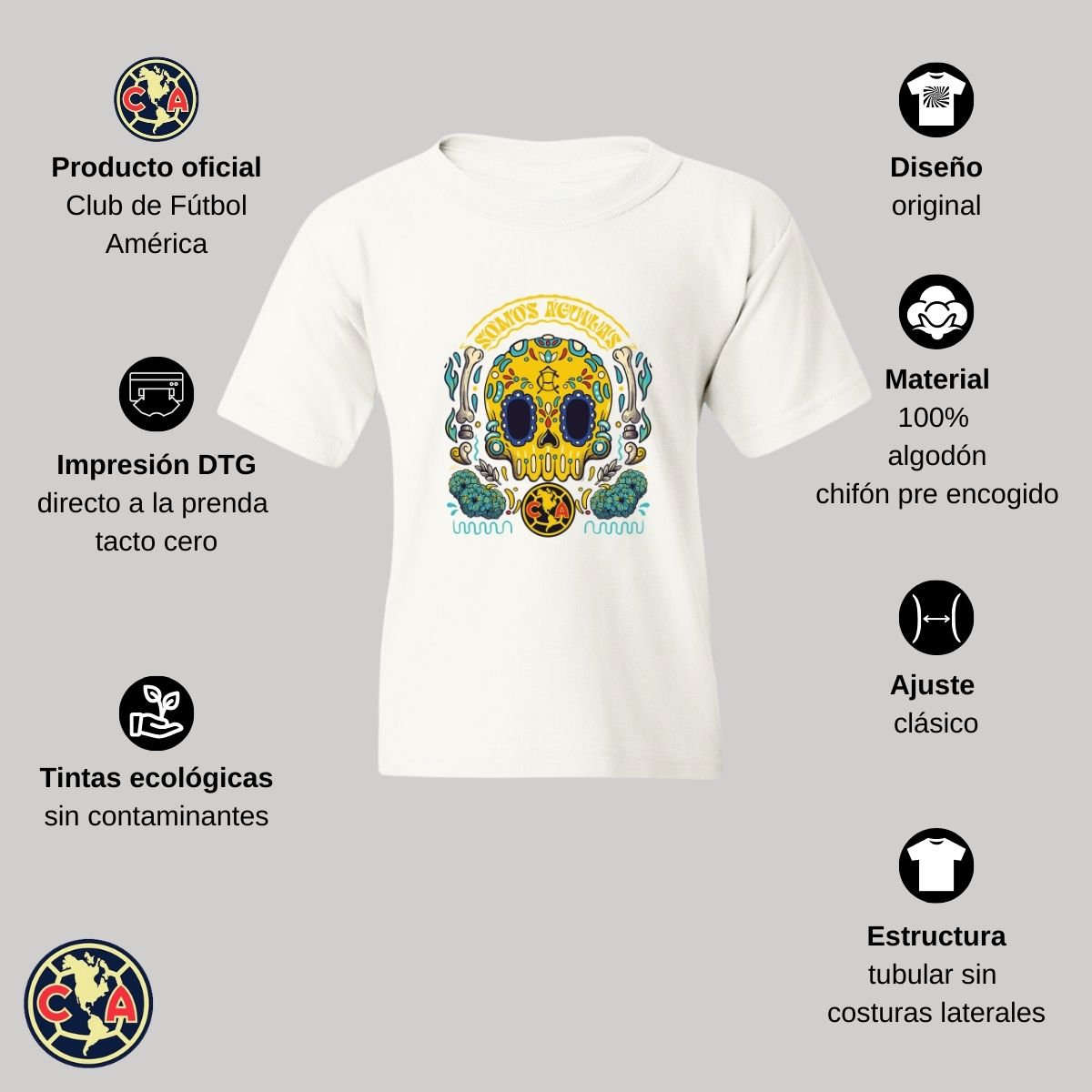 Playera Niños América Día de Muertos