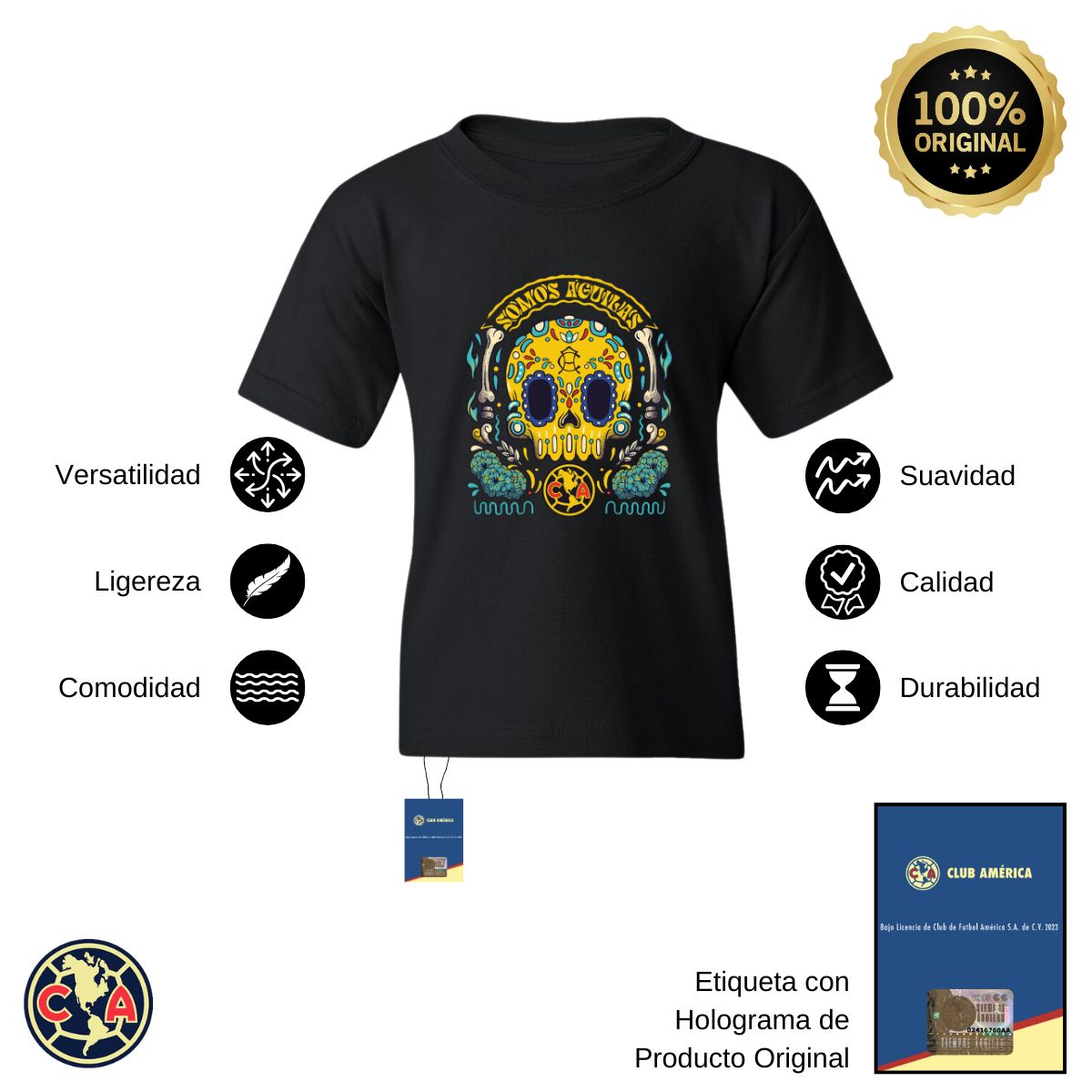 Playera Niños América Día de Muertos