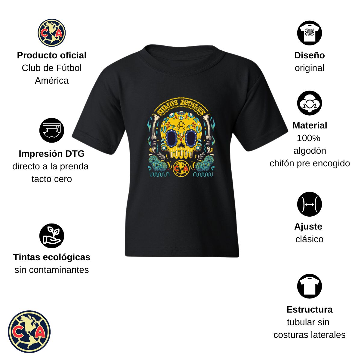 Playera Niños América Día de Muertos