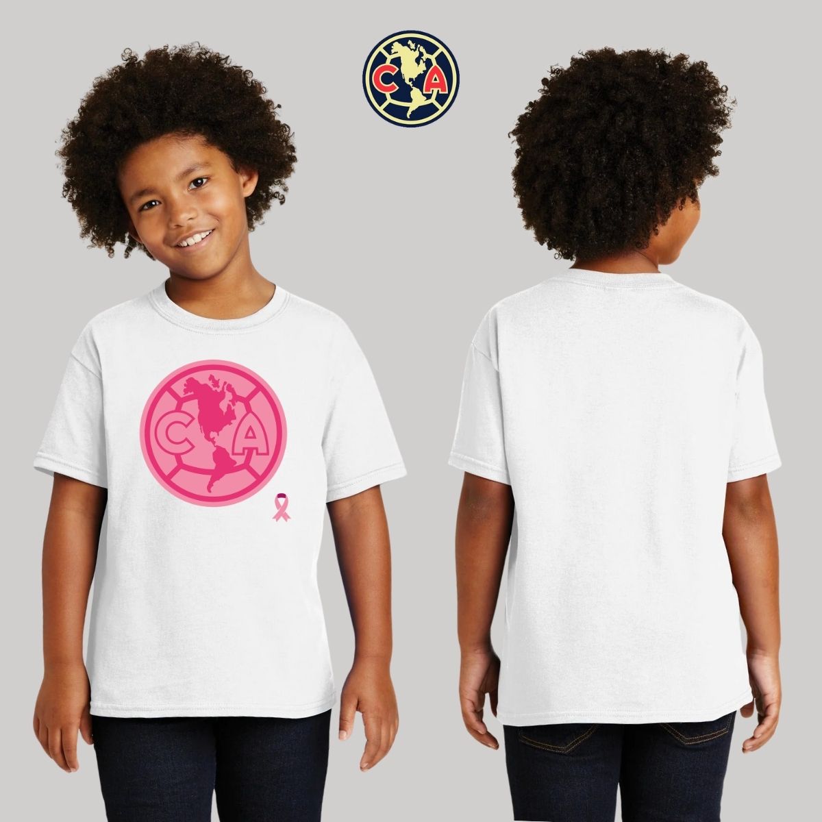 Playera Niños América Logo Rosa