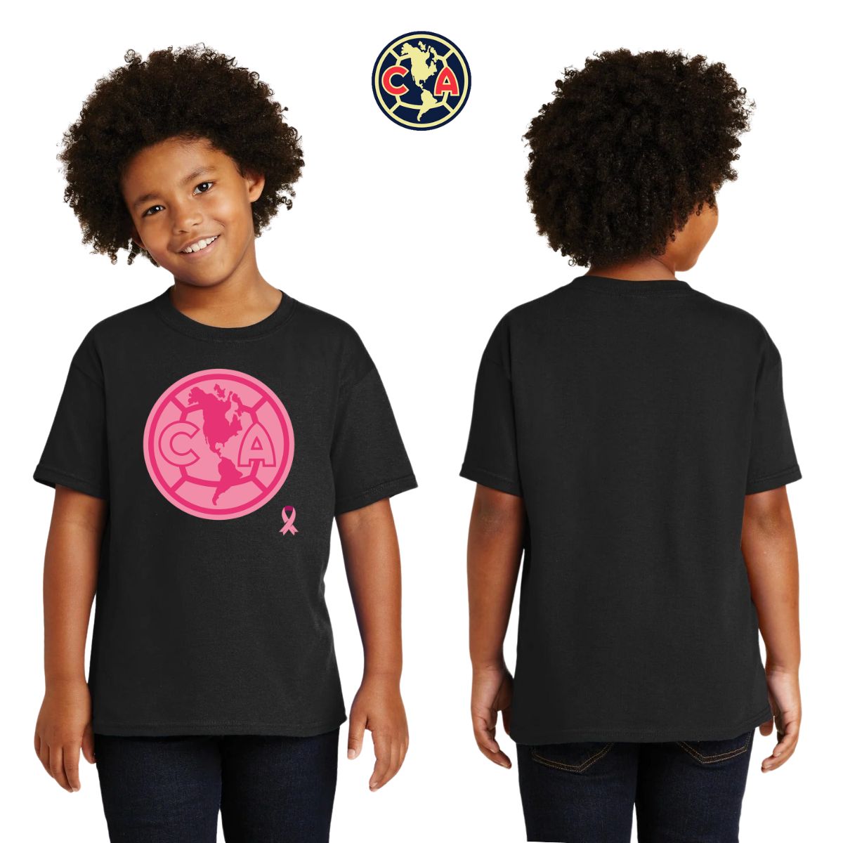 Playera Niños América Logo Rosa