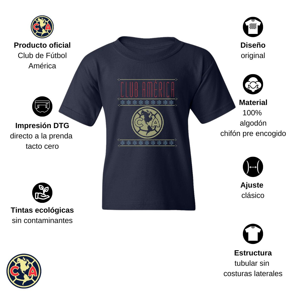 Playera Niños América Navideña