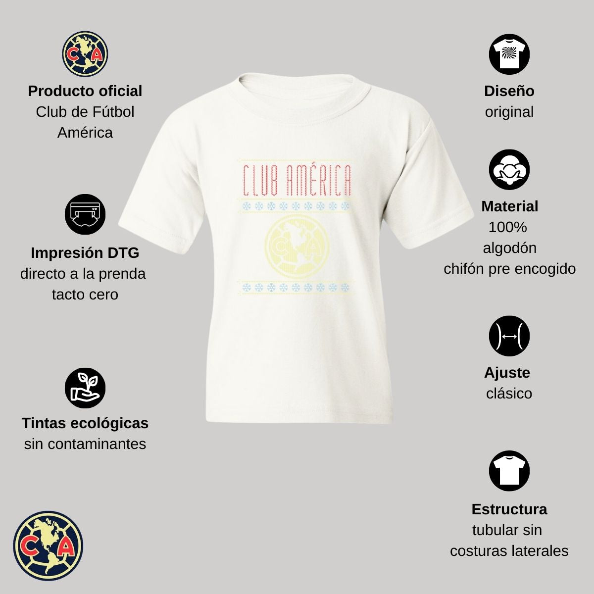 Playera Niños América Navideña