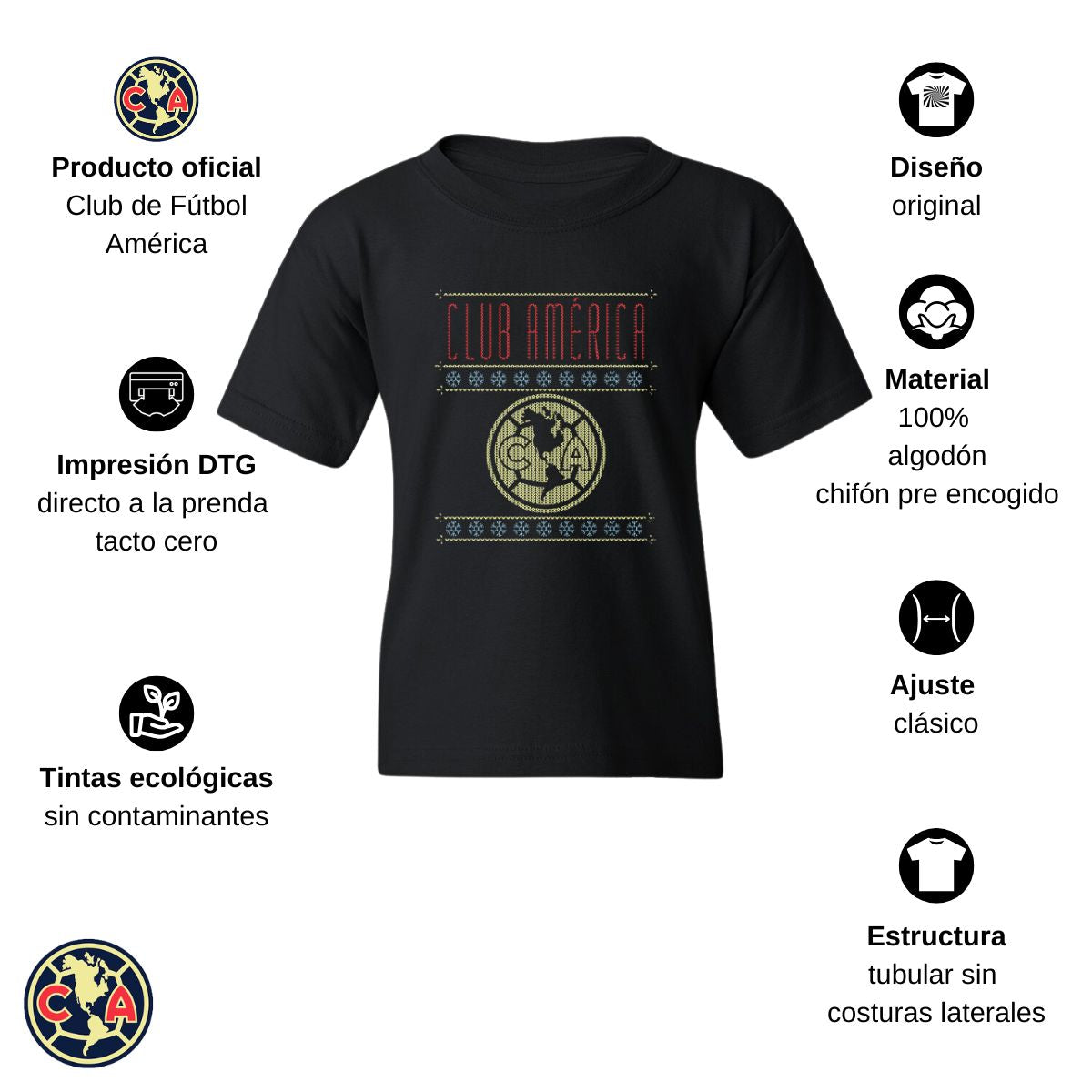 Playera Niños América Navideña