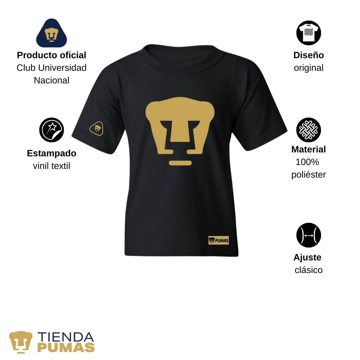 Jersey Niños Pumas UNAM Logo Emblema Vinil