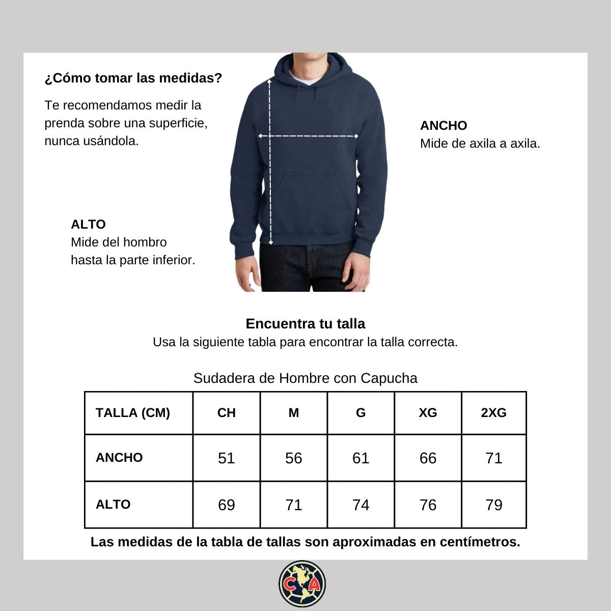 Sudadera Hombre Hoodie América Tricampeón