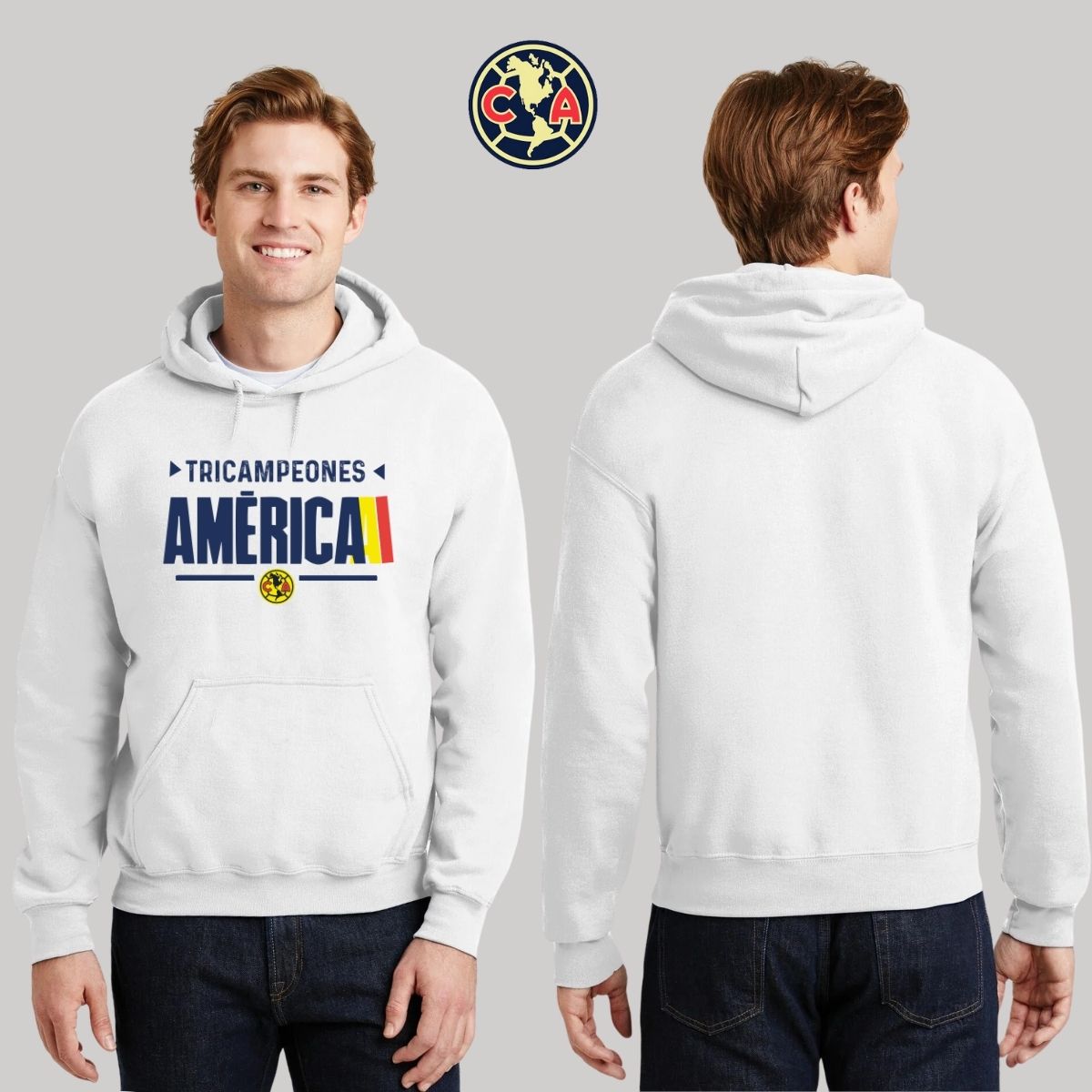 Sudadera Hombre Hoodie América Tricampeón