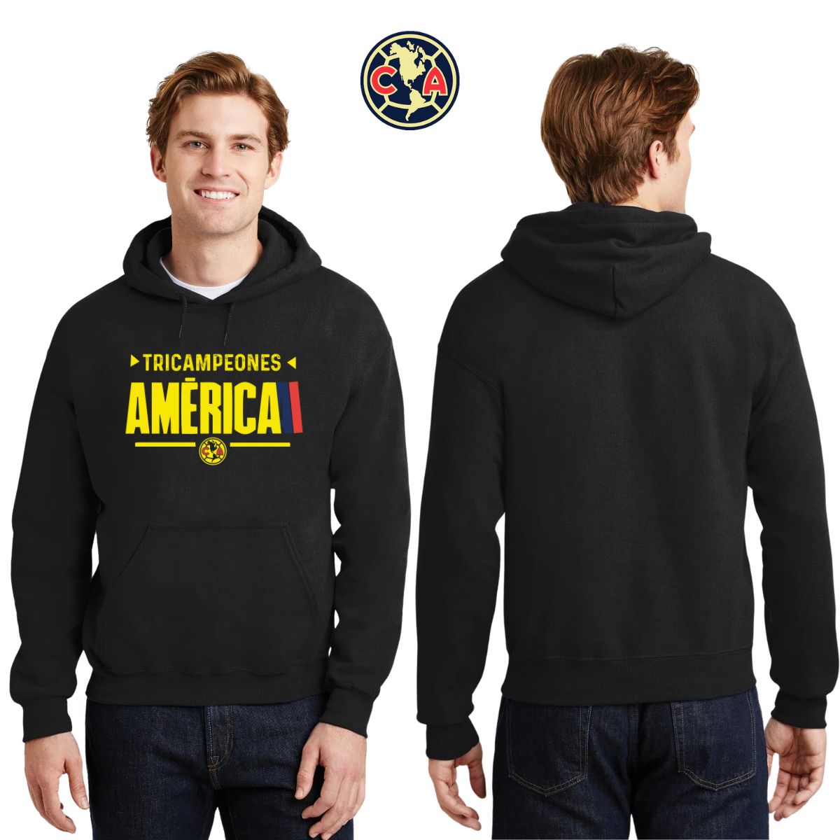 Sudadera Hombre Hoodie América Tricampeón