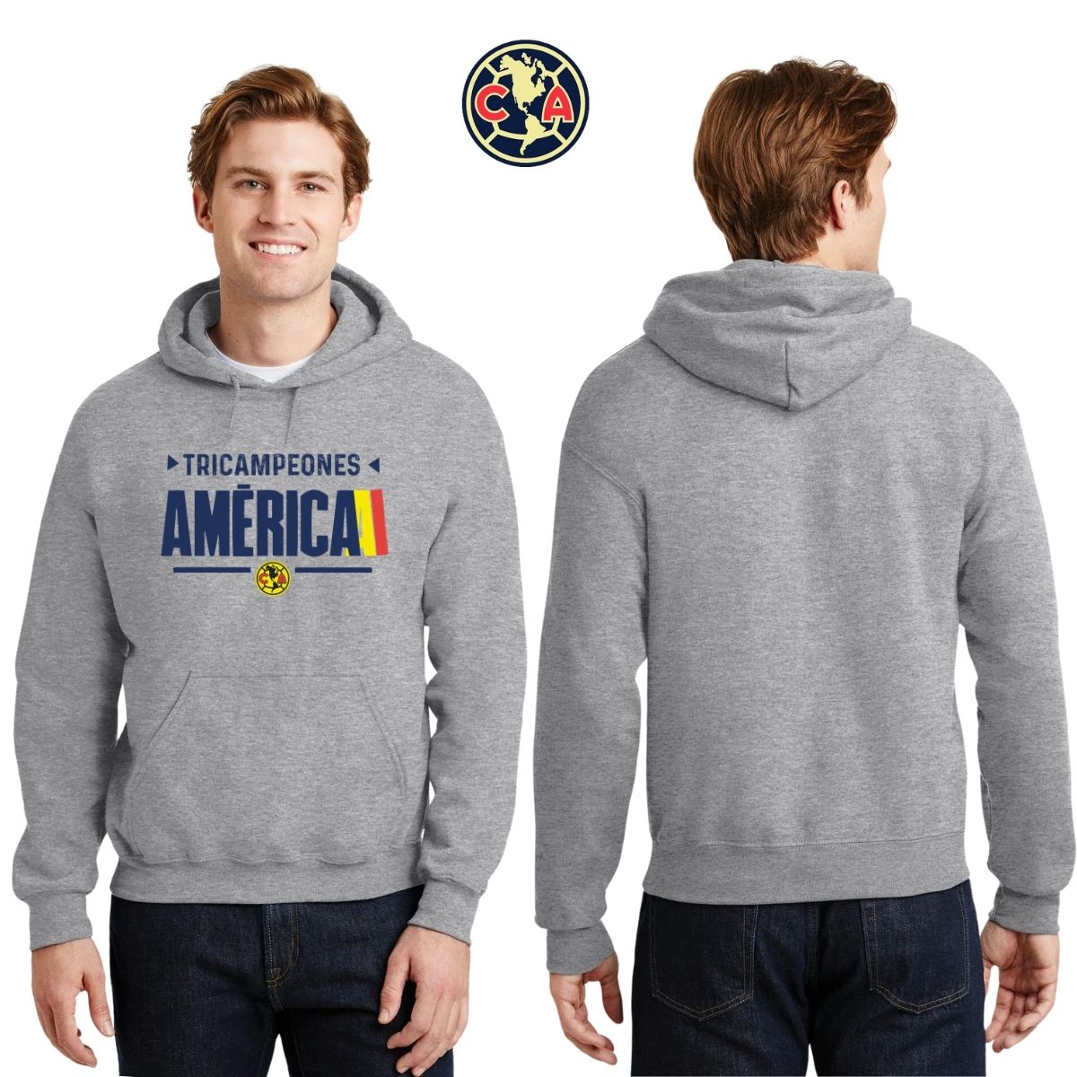 Sudadera Hombre Hoodie América Tricampeón