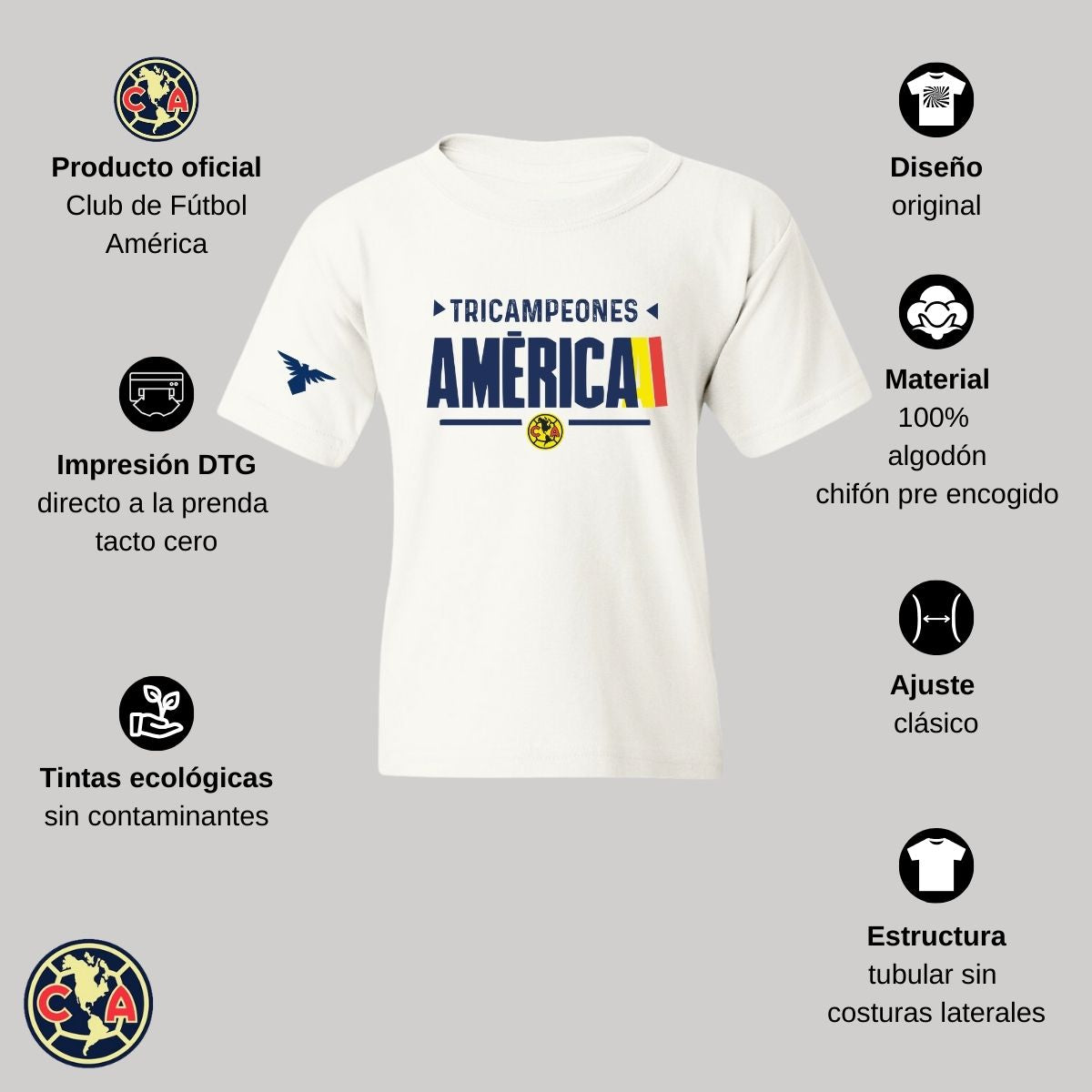 Playera Niños América Tricampeón