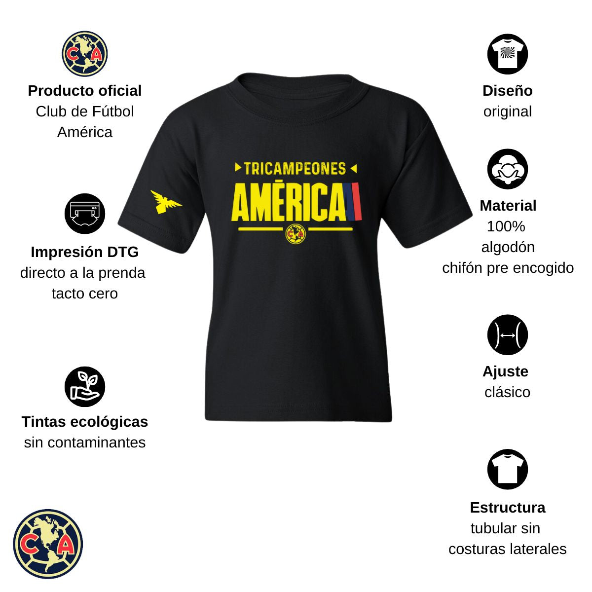 Playera Niños América Tricampeón