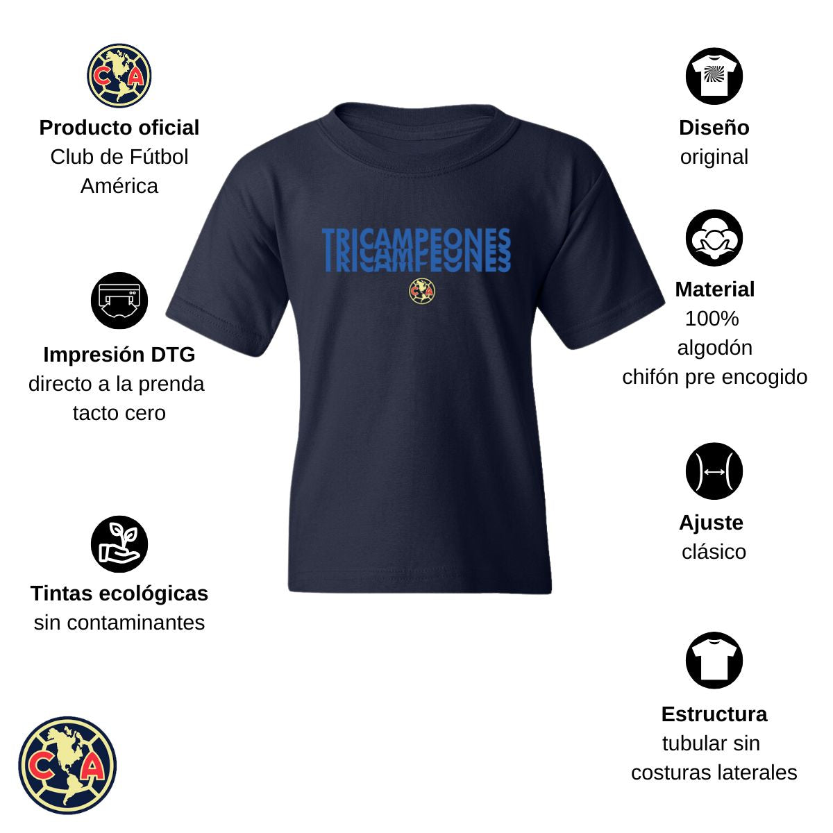 Playera Niños América Tricampeones