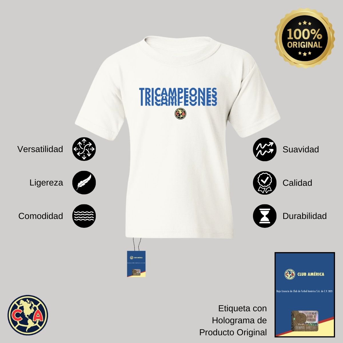 Playera Niños América Tricampeones