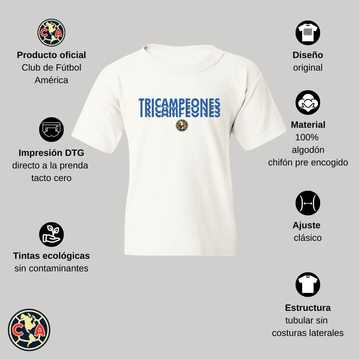 Playera Niños América Tricampeones