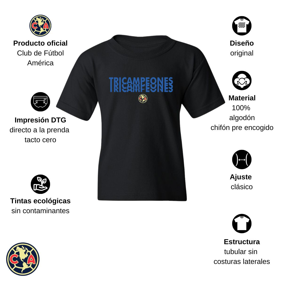 Playera Niños América Tricampeones