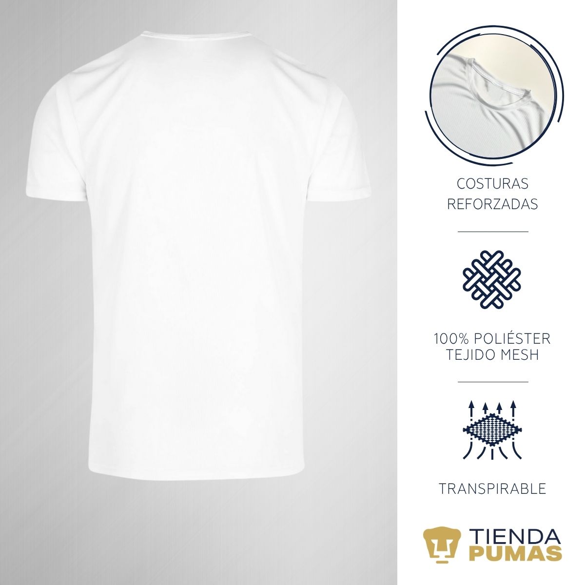 Playera Transpirable Hombre Pumas UNAM Emblema Rosa Vinil