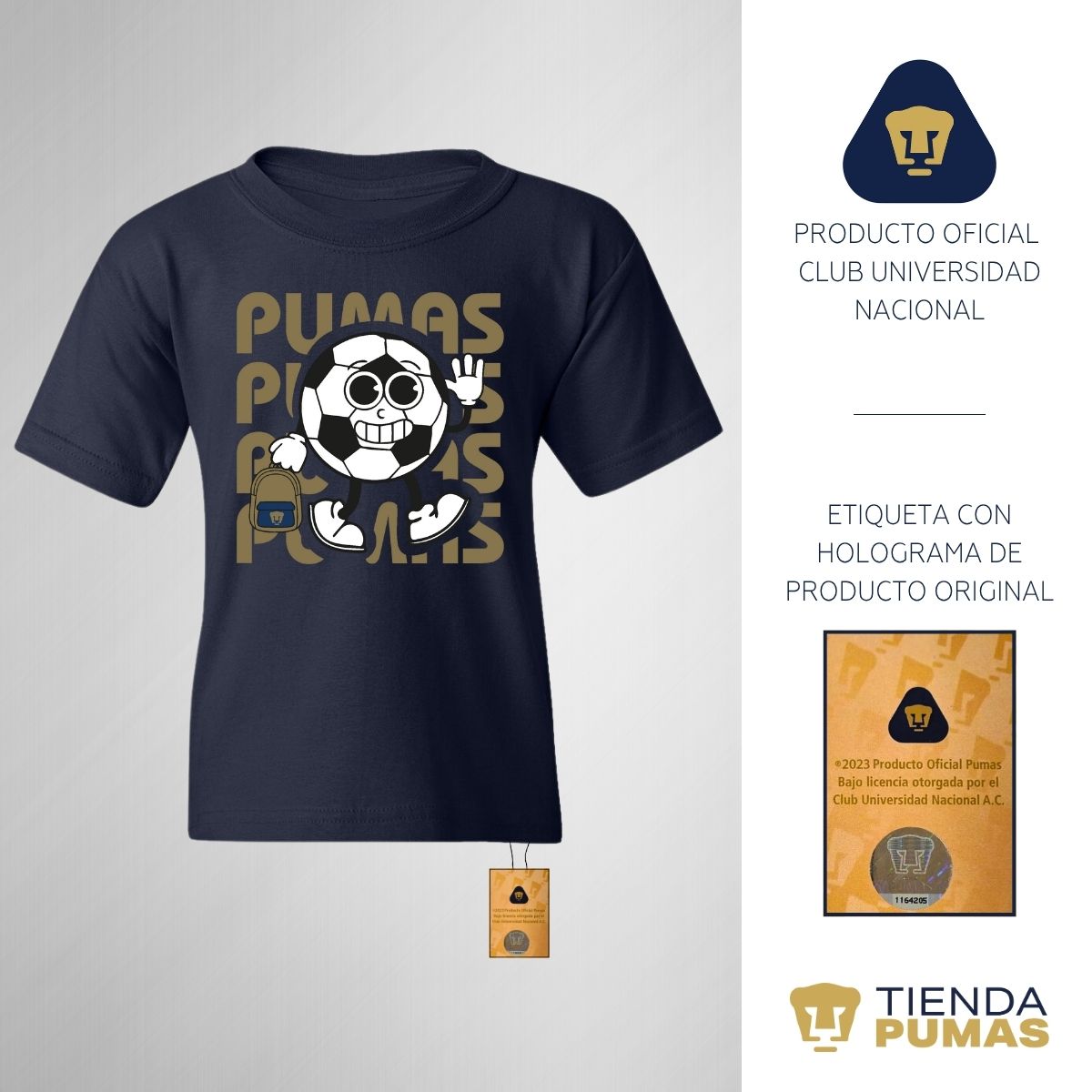 Playera Niño Niña Pumas UNAM Balón School