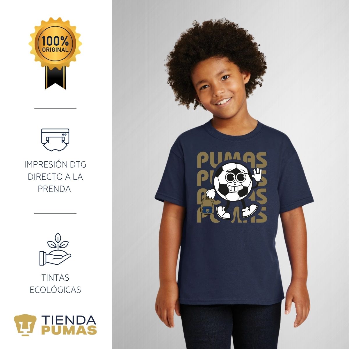 Playera Niño Niña Pumas UNAM Balón School