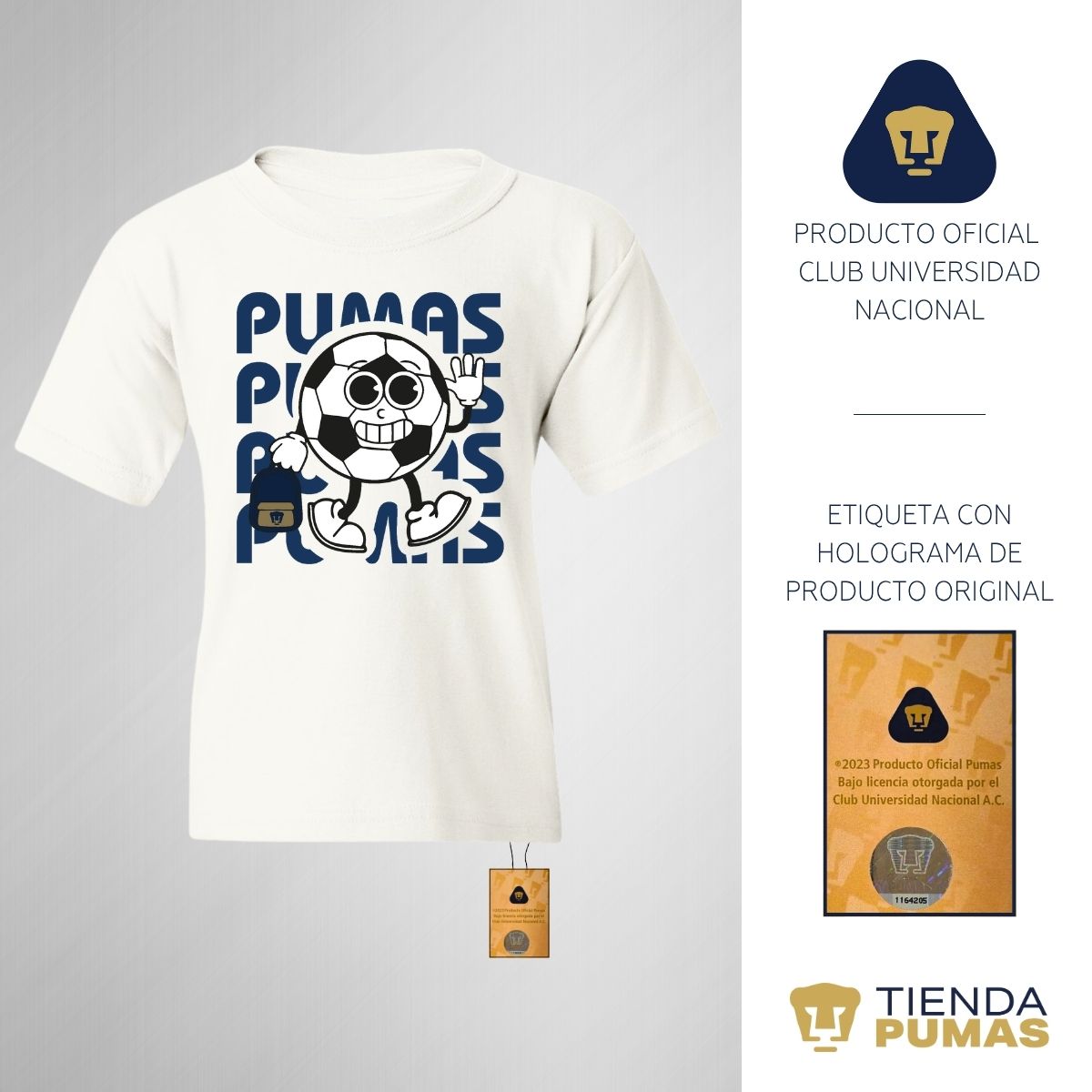 Playera Niño Niña Pumas UNAM Balón School