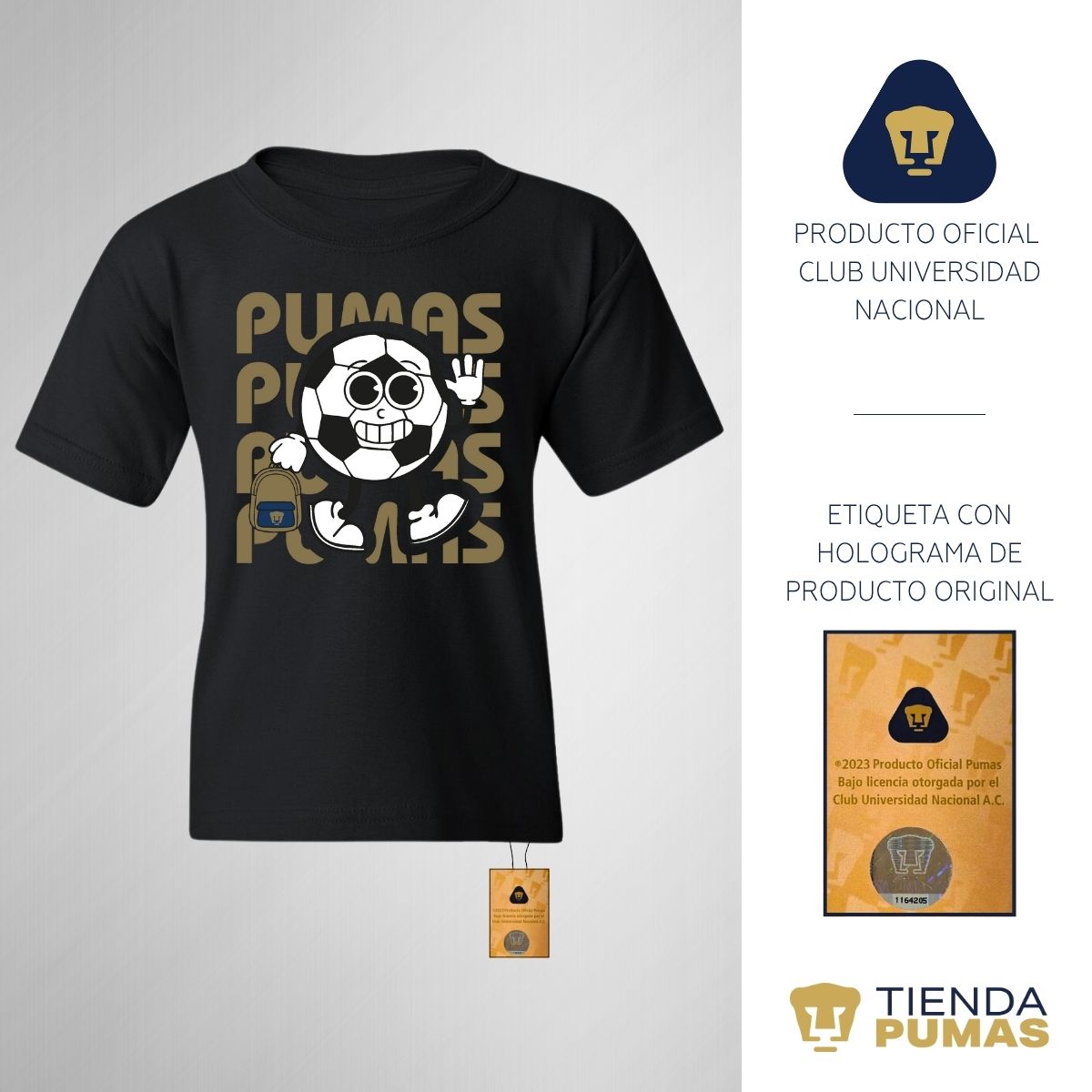Playera Niño Niña Pumas UNAM Balón School