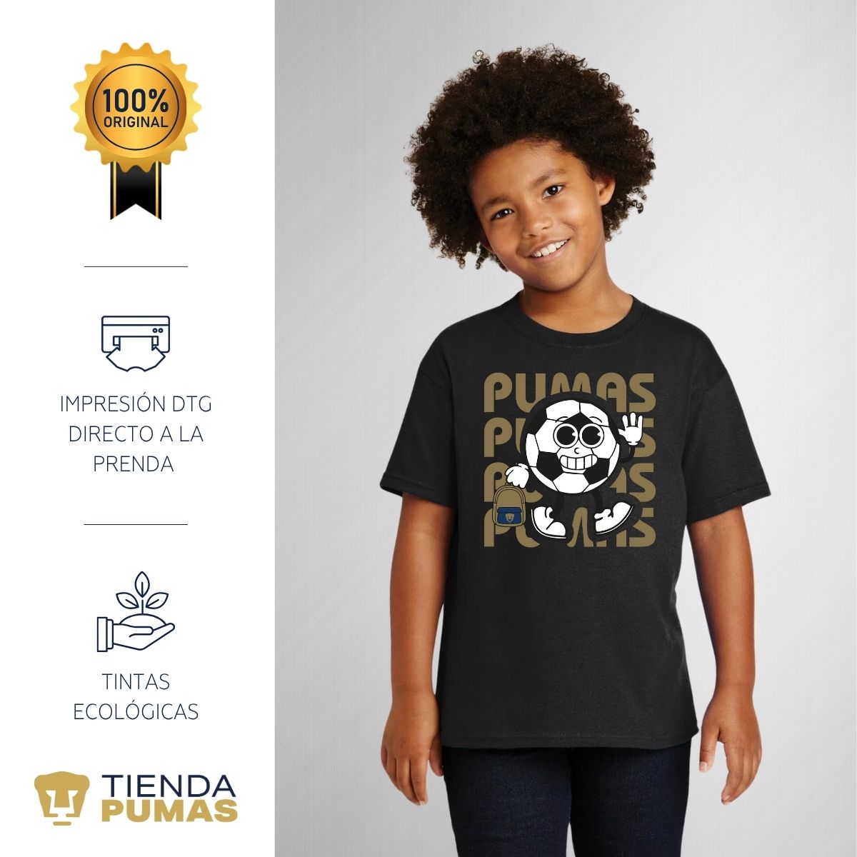 Playera Niño Niña Pumas UNAM Balón School